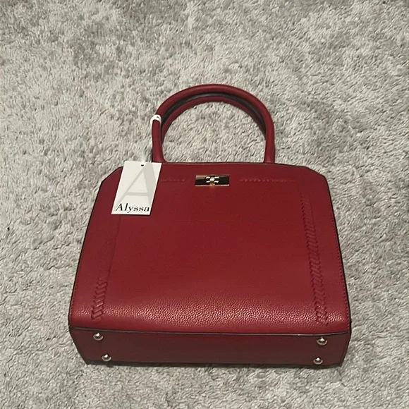 NWT ALYSSA Backpack Faux Leather Bag Red Vegan ALYSSA Backpack Red Synthetic Leather Bag Purse | eBay main image 2